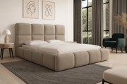 Pat tapițat Cloud 160x200 cu spațiu depozitare - bouclé bej deschis Quelle 02