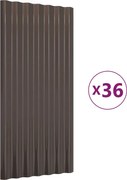 vidaXL Panouri de acoperiș 36 buc. oțel galvanizat maro 80x36 cm