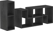 HOMCOM Mobilier TV 75" cu 2 Rafturi în Formă de L și Raft Dreptunghiular, 134-180x30,5x44 cm, Negru | Aosom Romania