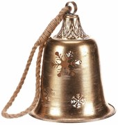 Clopot metalic suspendat, auriu, 20 x 20 x 58 cm