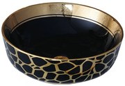 Lavoar Ceramic Premium, Rotund Gold -Negru,41cm