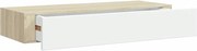 vidaXL Raft de perete pentru sertare, stejar și alb, 60x23,5x10cm, MDF