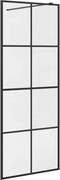 vidaXL Paravan de duș walk-in negru 80x195 cm sticlă ESG transparentă