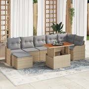 vidaXL Set de canapele pentru grădină 8 pcs bej și gri deschis