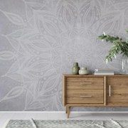 Fototapet - Mandala pe perete de beton (147x102 cm)