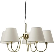 ByRydens 4202720-6509 - Candelabru suspendat pe cablu LYNF, 5xE14/8W/230V, alamă/alb