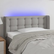 vidaXL Tăblie de pat cu LED, gri deschis, 103x16x78/88 cm, textil