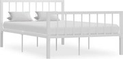 vidaXL Cadru de pat, alb, 120 x 200 cm, metal