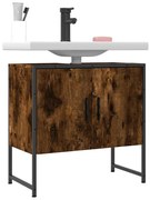 vidaXL Dulap chiuvetă baie, stejar fumuriu, 60x33x60 cm lemn prelucrat