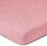 Cearșaf de pat 4Home din frotir, roz, 90 x 200 cm, 90 x 200 cm