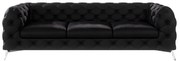 Canapea neagră cu tapițerie din catifea 243 cm Chelsea – Ropez