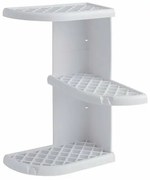 GEDY 8579 Raft de colț Oscar pentru duș 23 x 37,5x 23 cm, plastic ABS, alb