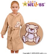Halat de baie copii Baby Nellys - Ursuleț - bej / cafea 86 (12-18 m)