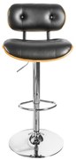 Scaun bar design deosebit Classico 115cm, negru/ nuc A-39040 VC