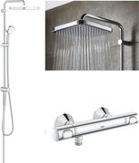 Pachet: Coloana dus Grohe  250,palarie patrata, baterie cabina dus Grohtherm 500 (26694001. ,34793000)