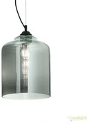 Lustra diametru 24cm, din sticla suflata manual, BISTRO SP1 SQUARE fumurie 112312