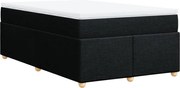 vidaXL Pat box spring cu saltea, negru, 120x190 cm, catifea