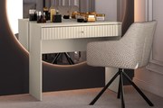 Măsuță de toaletă Jamuzi 92 cm cu partea frontală canelat - cașmir / picioare negre