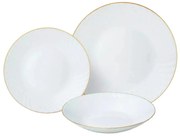 Set farfurii 18 piese, alb cu detalii aurii Kinghoff KH1876