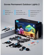 Govee - Șir de spoturi LED RGBIC, 30 m, Wi-Fi, Matter, IP67