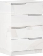 HOMCOM Comodă cu 4 Sertare Modernă și Minimalistă, Comodă din Pal Melaminat, 60x40x85 cm, Alb Lucios | Aosom Romania
