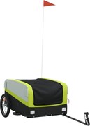 vidaXL Remorcă pentru biciclete, negru și verde, 45 kg, fier