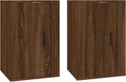 vidaXL Dulapuri TV montate pe perete 2 buc. stejar maro 40x34,5x60 cm