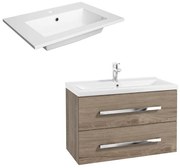 Set dulap baza suspendat Defra Granada nuc rockford cu lavoar compozit Flex 80