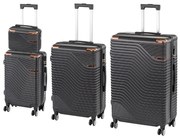 TraveLux Urban XXIV gurulós bőrönd szett fekete