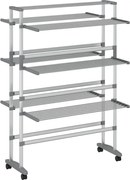 vidaXL Uscător de rufe cu roți, 89x64x129 cm, aluminiu