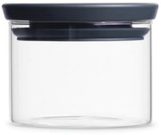Borcan din sticla Brabantia Stackable 646876, 0.3 L, Inchidere ermetica, Transparent/gri inchis