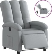 vidaXL Fotoliu rabatabil electric, gri deschis, textil