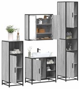 vidaXL Set de mobilier de baie 4 piese Lemn stratificat gri Sonoma