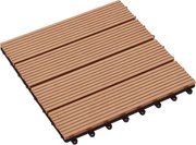 vidaXL Plăci pentru Deck 11 pcs Lemn de tec 30 x 30 cm Lemn compozit