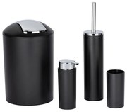 Set de accesorii de baie negru din plastic Calvo – Wenko