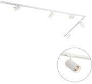 Sistem de iluminat cu șină modern cu 5 spoturi albe monofazate GU10 70mm - Iconic Jeana Luxe