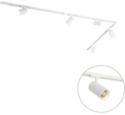 Sistem de iluminat cu șină modern cu 5 spoturi albe monofazate GU10 70mm - Iconic Jeana Luxe
