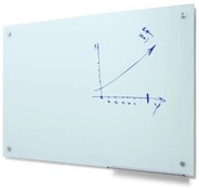 Tablă de sticlă de scris, lăptoasă, 120 x 90 cm, albă