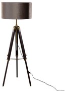 Vloerlamp messing tripod met velours kap taupe 50cm - Cortin