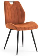MAZZONI EXPORT ARNO Scorțișoară (țesătură Bluvel 4215) - SCAUN TAPIȚAT MODERN PENTRU LIVING/SUFRAGERIE cu MÂNER | CATIFEA PORTOCALIU/MARO
