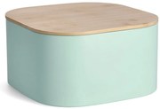 Cutie pentru paine, metalica cu capac din bambus, 26,5 cm