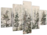 Tablou - Pădurea de pini I., aquarel (150x105 cm)