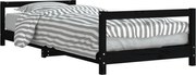 vidaXL Cadru pat pentru copii, negru, 90x200 cm, lemn masiv de pin