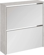 vidaXL Pantofar cu oglindă, 2 niveluri, gri beton, 63x17x67 cm