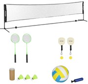 SPORTNOW Set complet de badminton, pickleball și volei, 3 în 1, jocuri sportive în aer liber cu filet reglabil | Aosom Romania
