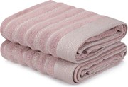 Set 2 prosoape baie BOMBELI, roz, bumbac, 50x90 cm