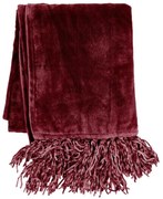 Cuvertură burgundy din micropluș pentru pat dublu 220x240 cm - Tiseco Home Studio