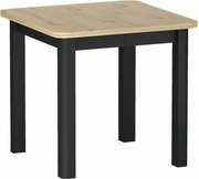 Masă extensibilă OSKAR, stejar artizanal/negru, PAL laminat/MDF, 80–20