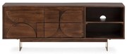 Comodă TV maro din lemn de mango 145x55x40 cm Trisha – MOME