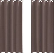 vidaXL Perdele Opaque cu Inel 2 pcs Maro închis 225 x 140 cm Poliester